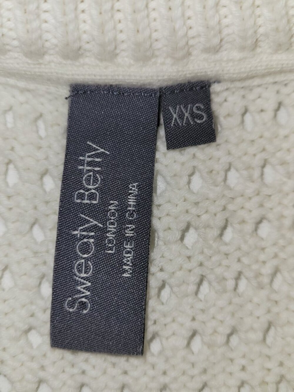 Sweaty Betty Tides High Open Weave Sweater Ivory White Women's Size 0 - Picture 11 of 13